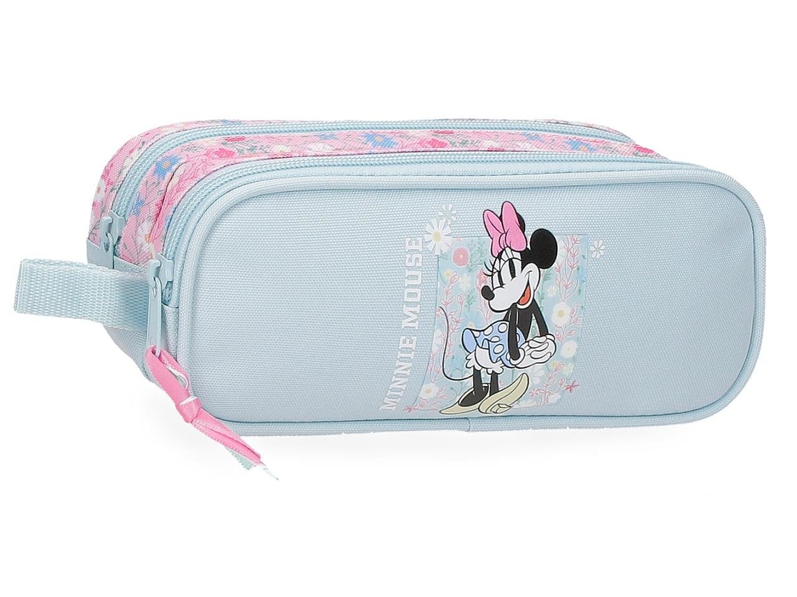 Estuche escolar de poliéster azul claro de Minnie Happy de Disney