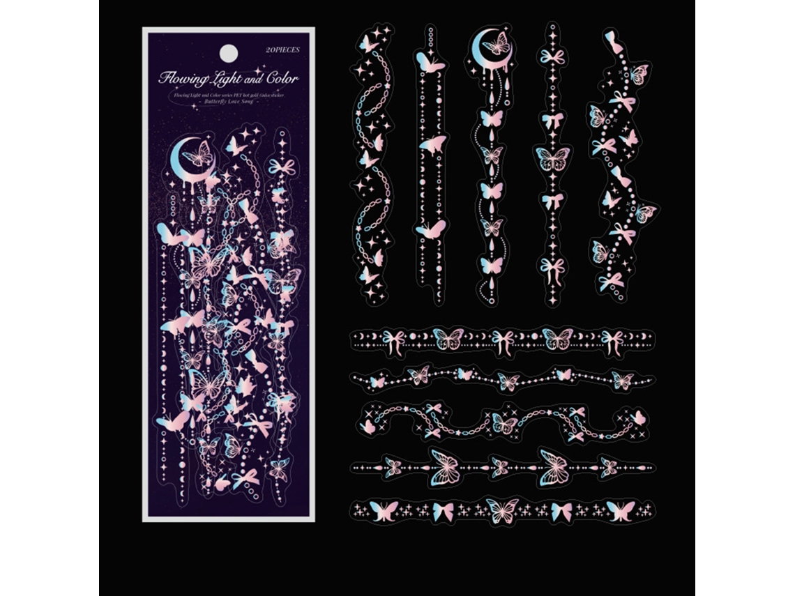 Conjunto de 20 pegatinas decorativas para planificador, estilo mariposa, para diario, calendario, álbum de recortes