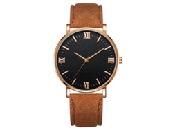 Reloj De Pulsera Mecánico De Cuarzo Con Correa Café Y Caja De Oro Rosa