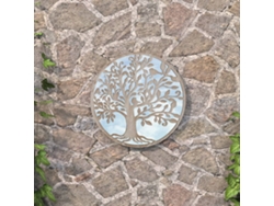 Espejo de Jardín de Pared para Uso Exterior Hierro 40 x 2,5 cm Arena