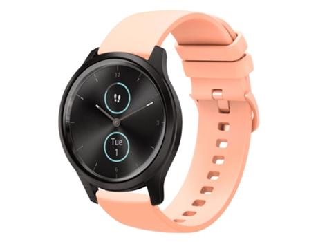 Correa de reloj inteligente para Garmin VivoMove Style 20 mm Correa de reloj de silicona suave de color sólido (rosa)