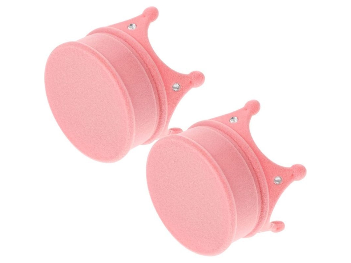 2 Cajas Para Anillos Con Diseño De Corona De Felpa, Estuche Para Joyas, Rosa, 6,5 X 6,5 X 4,7 Cm, Para Bodas