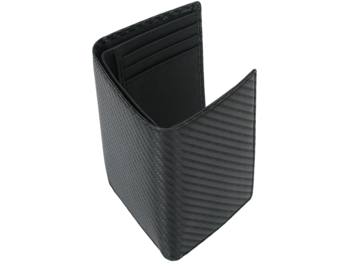 Cartera grande plegable de fibra para hombre, tarjetero multifuncional.