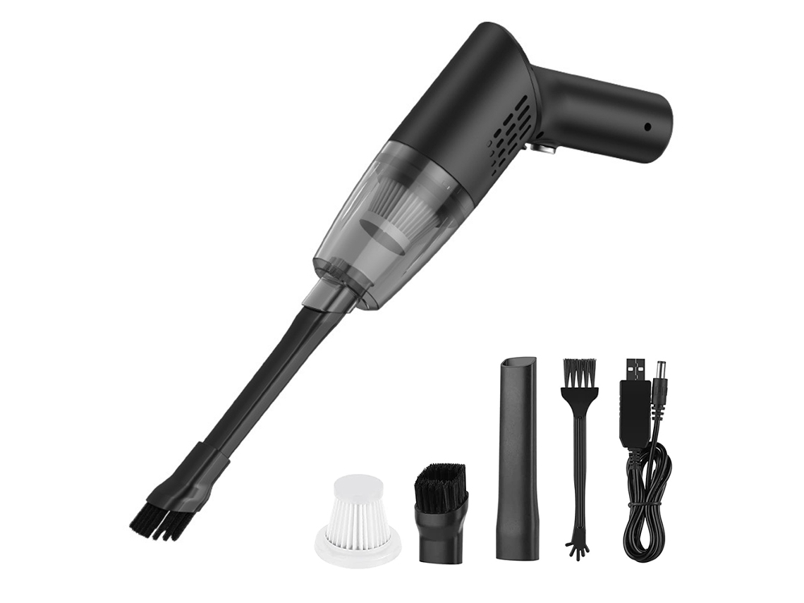 Aspirador portátil inalámbrico, succión potente, aspirador recargable USB, mini aspirador en húmedo y en seco GERTIZ
