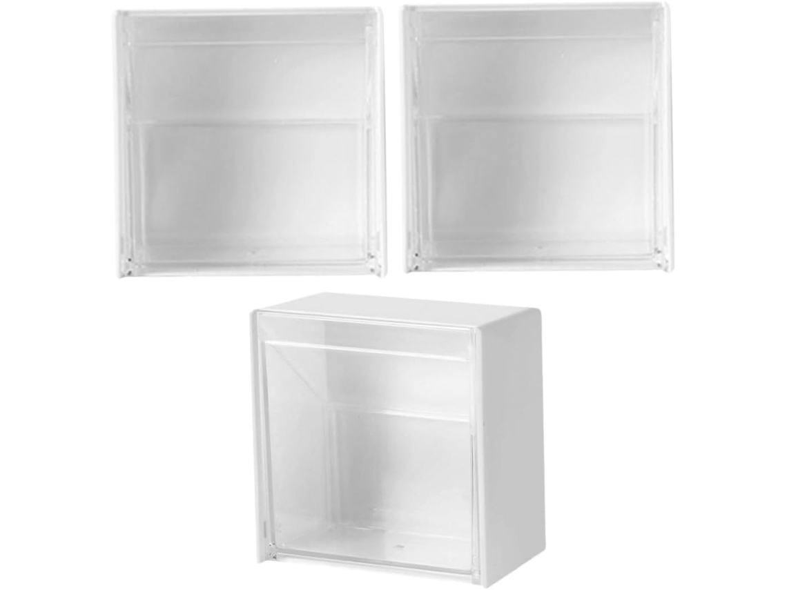 Kit De 3 Organizadores De Parede Para Banheiro Hips, Fácil De Guardar Cotonetes E Batons, Design Simples E Funcional