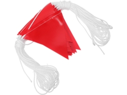 Guirnalda de banderas de seguridad triangulares reflectantes rojas, 45 piezas, 30 m. SFUSHOS