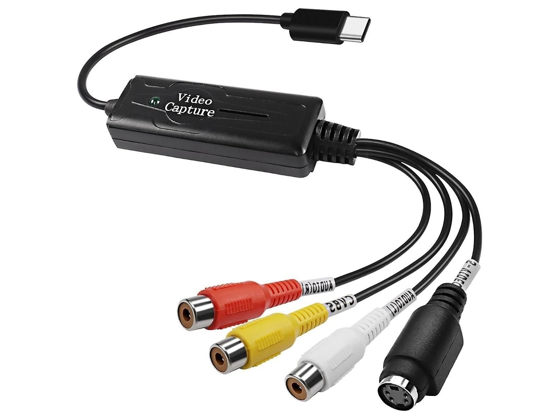 Adaptador De Tarjeta De Captura De Vídeo Rca Av A Usb C, 1 Canal Av Ntsc Pal Video S Video/compuesto