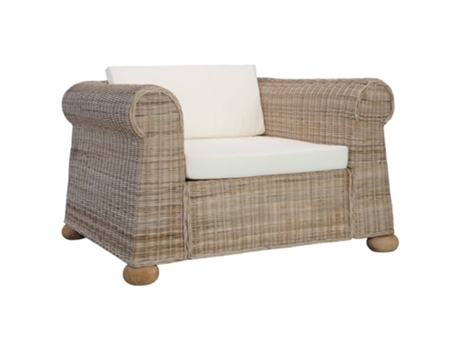 MAISON EXCLUSIVE Sillón con cojines ratán natural