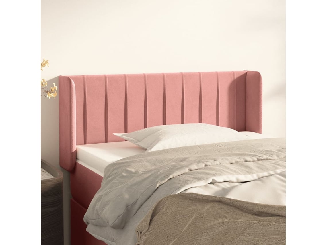 Cabecero De Terciopelo Rosa 83x16x78/88 Cm