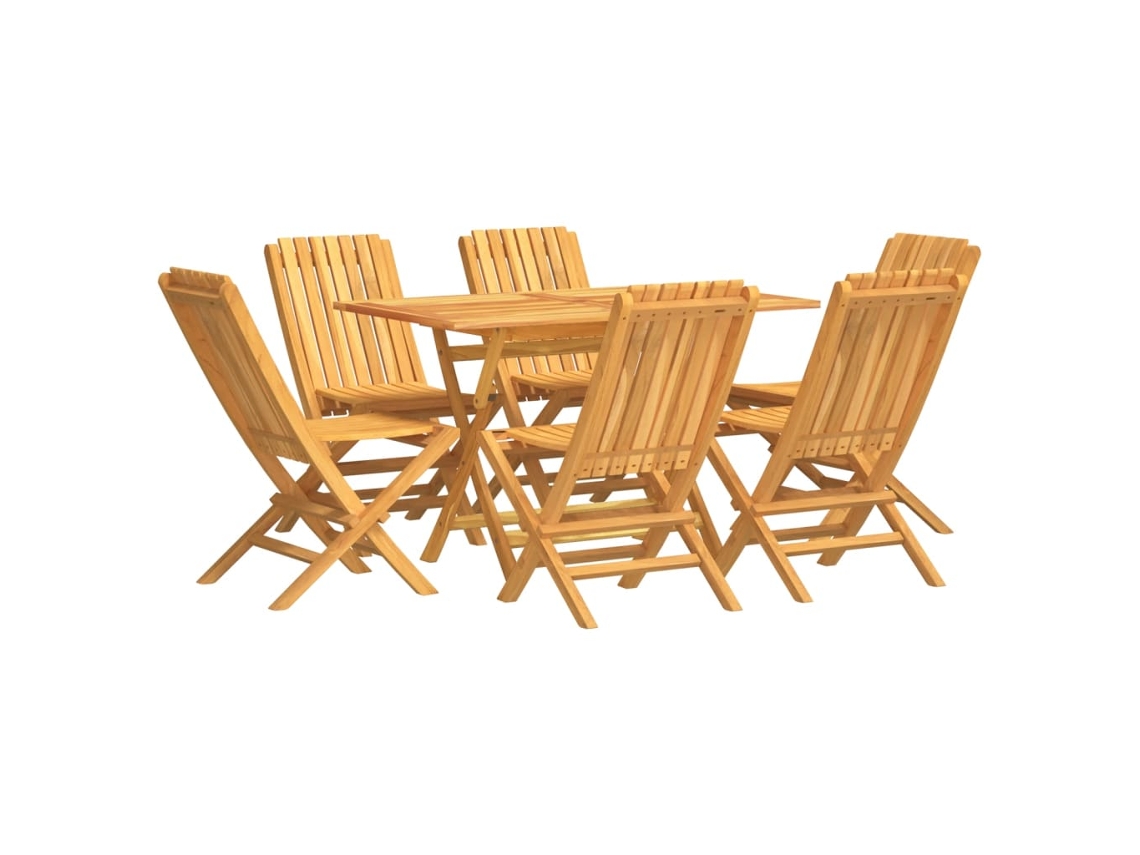 Conjunto 7 de comedor de jardín VIDAXL madera maciza de teca