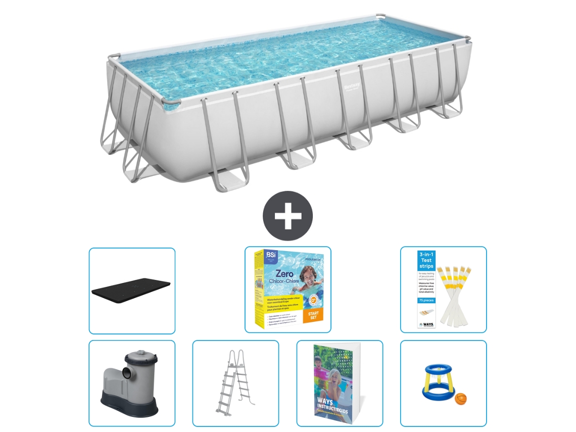 Bestway Piscina Bestway Power Steel Retangular - 640x274x132 Cm - 8-peças S529