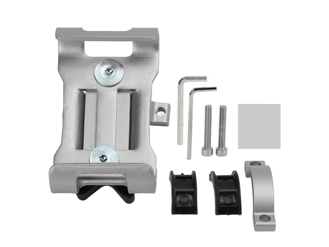 Soporte De Aluminio Plateado Para Teléfono Móvil Para Bicicleta De Exterior Con Función De Navegación.