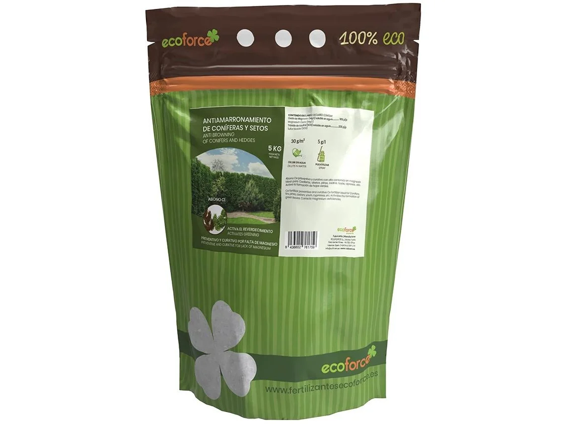 CULTIVERS Antiamarronamiento Coníferas y Setos 5 kg Abono Ecológico Preventivo curativo contra Amarilleamiento Abetos Pino Cedros Tuyas Cipreses