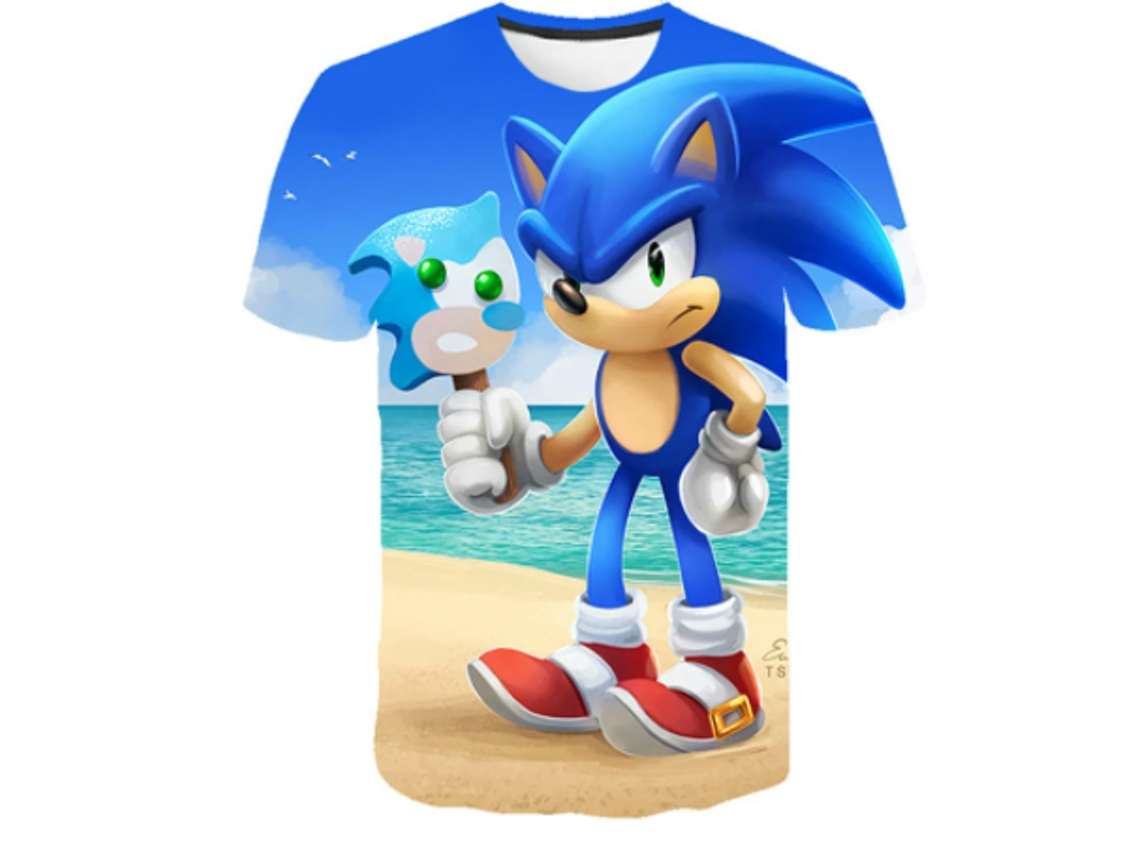 Camiseta de Verano Con Estampado de Erizo Sonic Ni o Ni a O 9T