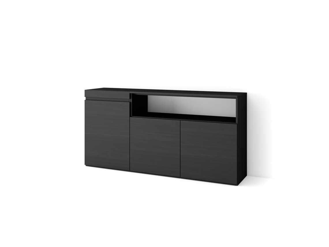 Aparadores para salón 150x75x35cm 3 Puertas Armario zapatero Negro