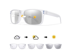 (blanco)gafas De Ciclismo Fotocromáticas, Unisex, Protección Solar Y Antigolpes.