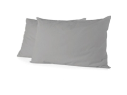 2 Fundas De Almohada - 50 X 70 Cm - Gris Claro