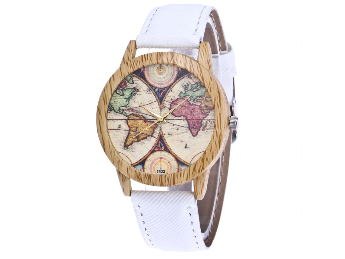 Reloj De Pulsera Unisex Con Estampado De Vaqueros Retro Y Cuarzo Zhoulianfa Blanco