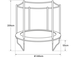 Cama Elástica HAPPY GARDEN Camberra Rosa y Gris (245x55x209 cm)