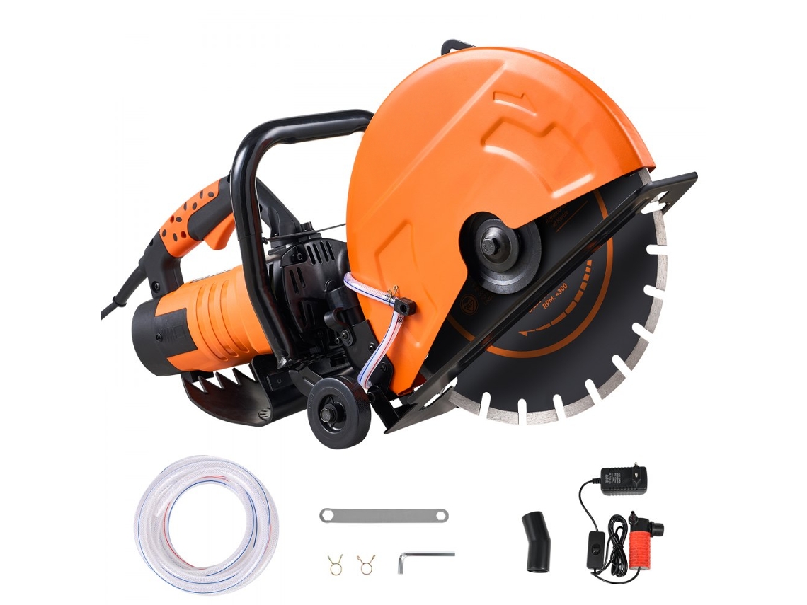 Sierra de hormigón eléctrica de 2800 W con hoja de 356 mm para corte húmedo Tekmaquinas