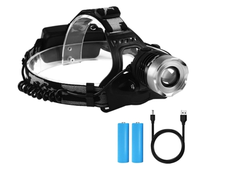 Linterna Frontal Led Recargable Linterna Frontal Súper Brillante 1800 Lúmenes 3 Modos Ajustable Impermeable Perfecto Negro Bisbisous VIGA EUROPE