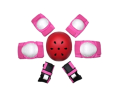 Conjunto de protección para casco de patinaje, bicicleta de equilibrio, monopatín, YUYSAN, rosa, rojo, talla S (10-25kg)