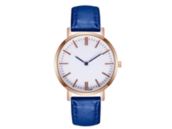 Reloj De Pulsera Unisex Zhoulianfa, Esfera Blanca Y Azul, Piel Sintética, Cuarzo, Color Café Oscuro.