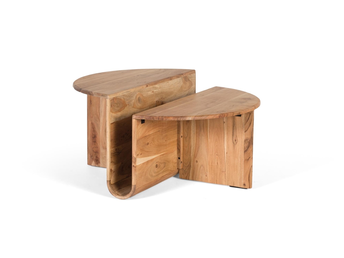Mesa de centro de madera de acacia con revistero integrado Giner Y Colomer