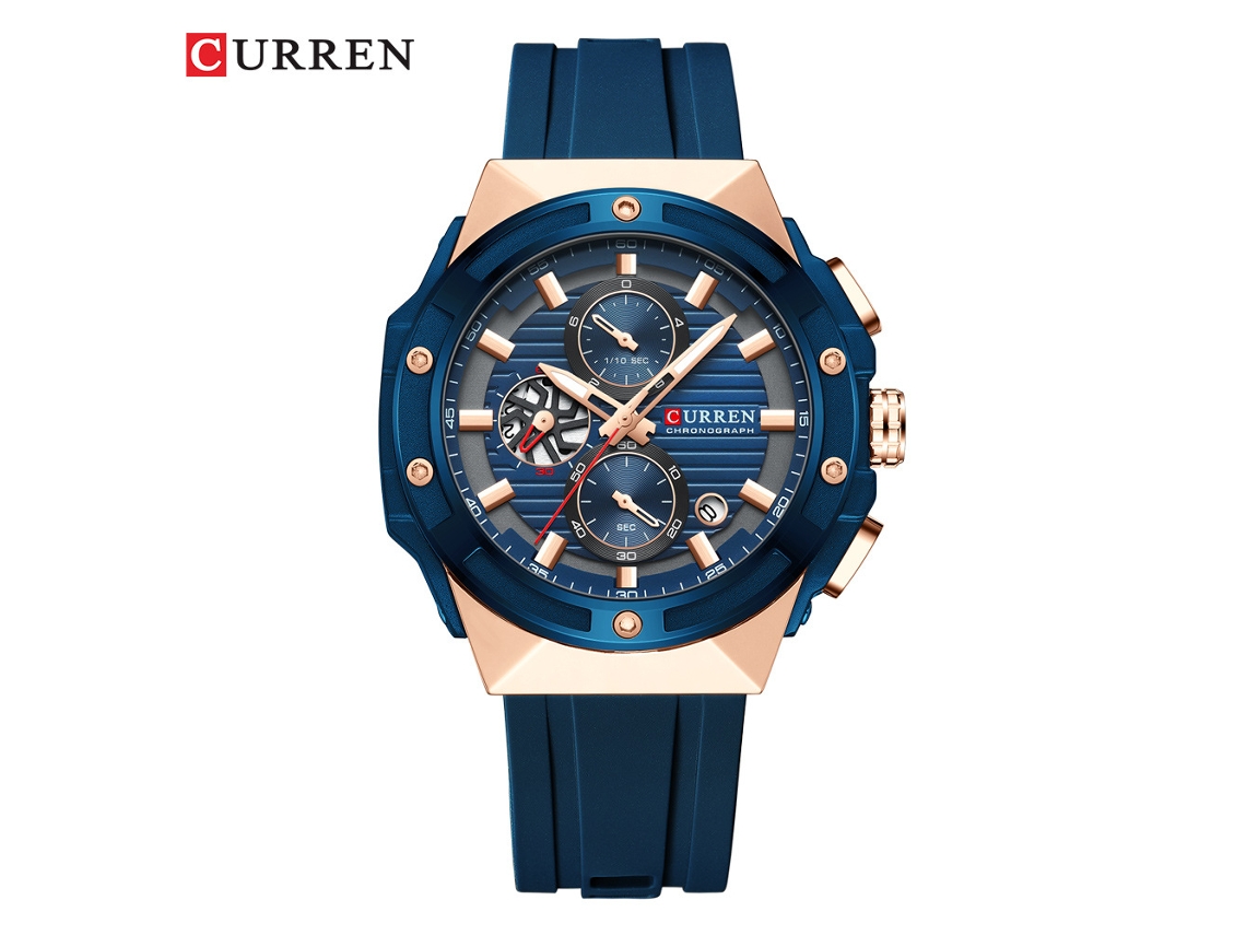 Reloj Deportivo Multifuncional De Silicona Con Seis Manecillas, Calendario Y Resistente Al Agua Para Hombre (azul).