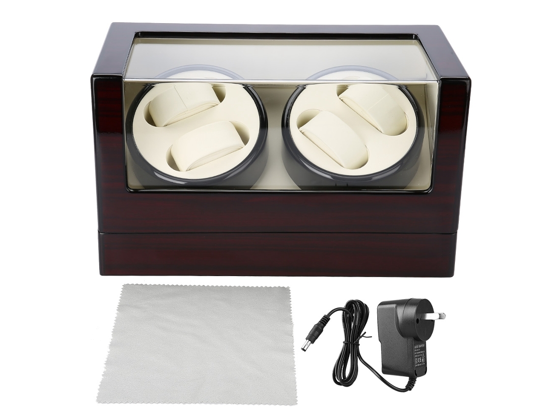 Estuche expositor para 4 relojes automáticos con caja giratoria mecánica