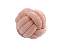 2026-almohada Knot Ball Suave Decoración Hogar Almohadón Plush Tejido A Mano Redondo 7.9x7.9in Polvo De Crema De Frijoles