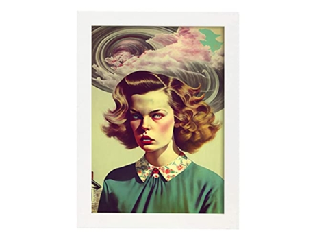NACNIC Poster Lluvia De Ideas En Estilo Surrealismo Cinematográfico Ilustraciones Y Grabados De Historieta Abstracta Y Artística A3 Marcos Blancos