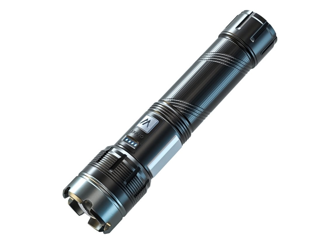 Linterna Yunzii con zoom versátil, aluminio, haz de largo alcance, recargable por USB-C, negra