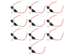 10 Set Portafusibles En Línea Resistente Al Calor Facil Cableado Impermeable 14awg 20a Con Fusibles