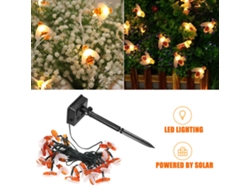 Guirnalda De Luces Solares De 6 Metros Con 30 Led En Forma De Abeja, 8 Modos De Luz Blanca Cálida, Ideal Para Fiestas, Jardines Y Decoración Del Hogar.