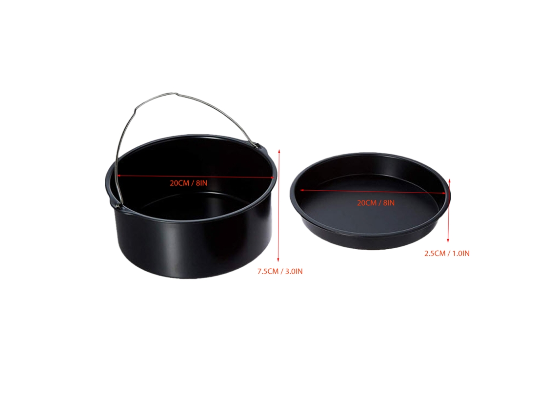Freidora eléctrica de barril para pasteles Primerox de acero inoxidable con revestimiento antiadherente de 20 cm (8 pulgadas)
