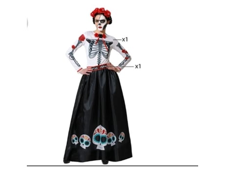 Disfraz Esqueleto Mejicana Multicolor - XXL