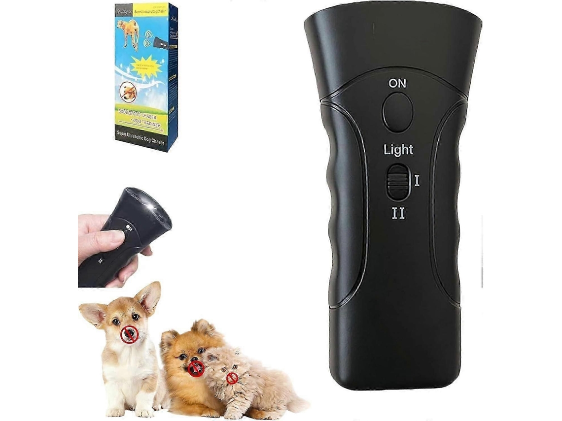 Dispositivo antiladridos, repelente ultrasónico para perros, con luz, 3 modos GOKOCO