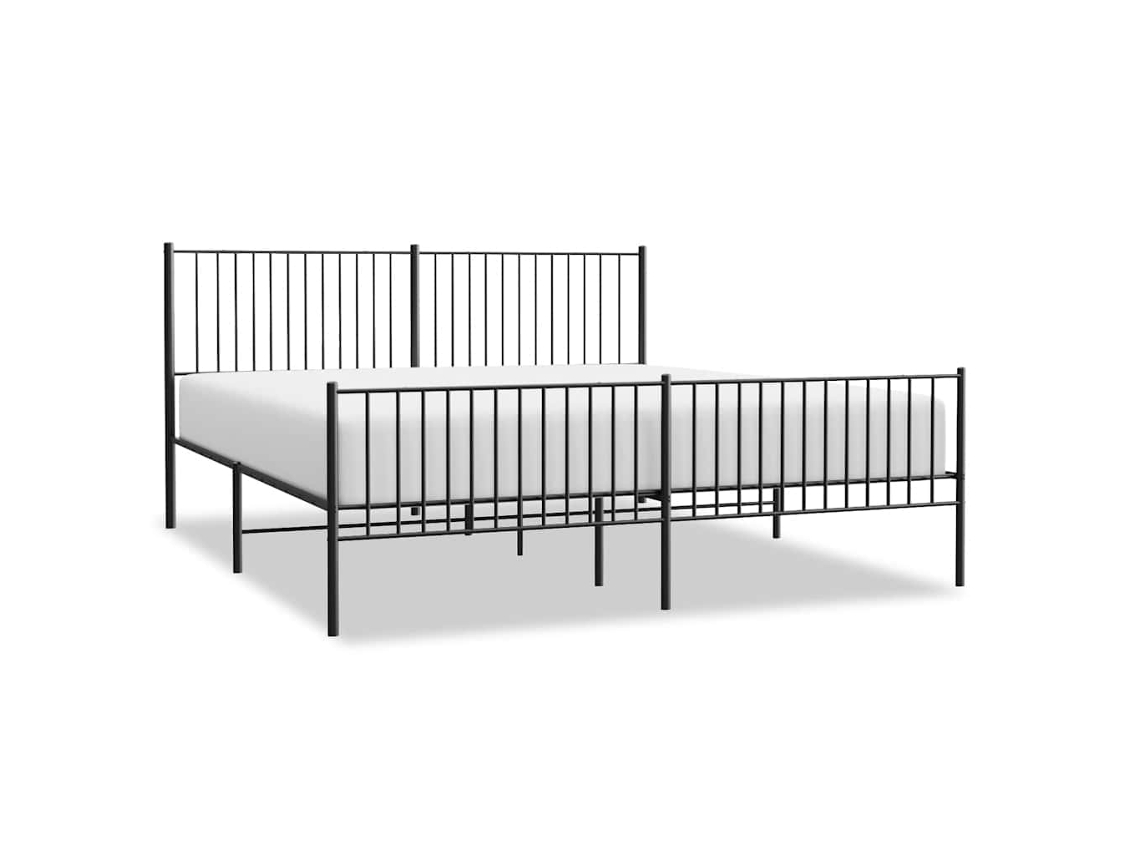 Maison Exclusive - Estructura Cama Sin Colchón Con Estribo Metal Negro 193x203 Cm