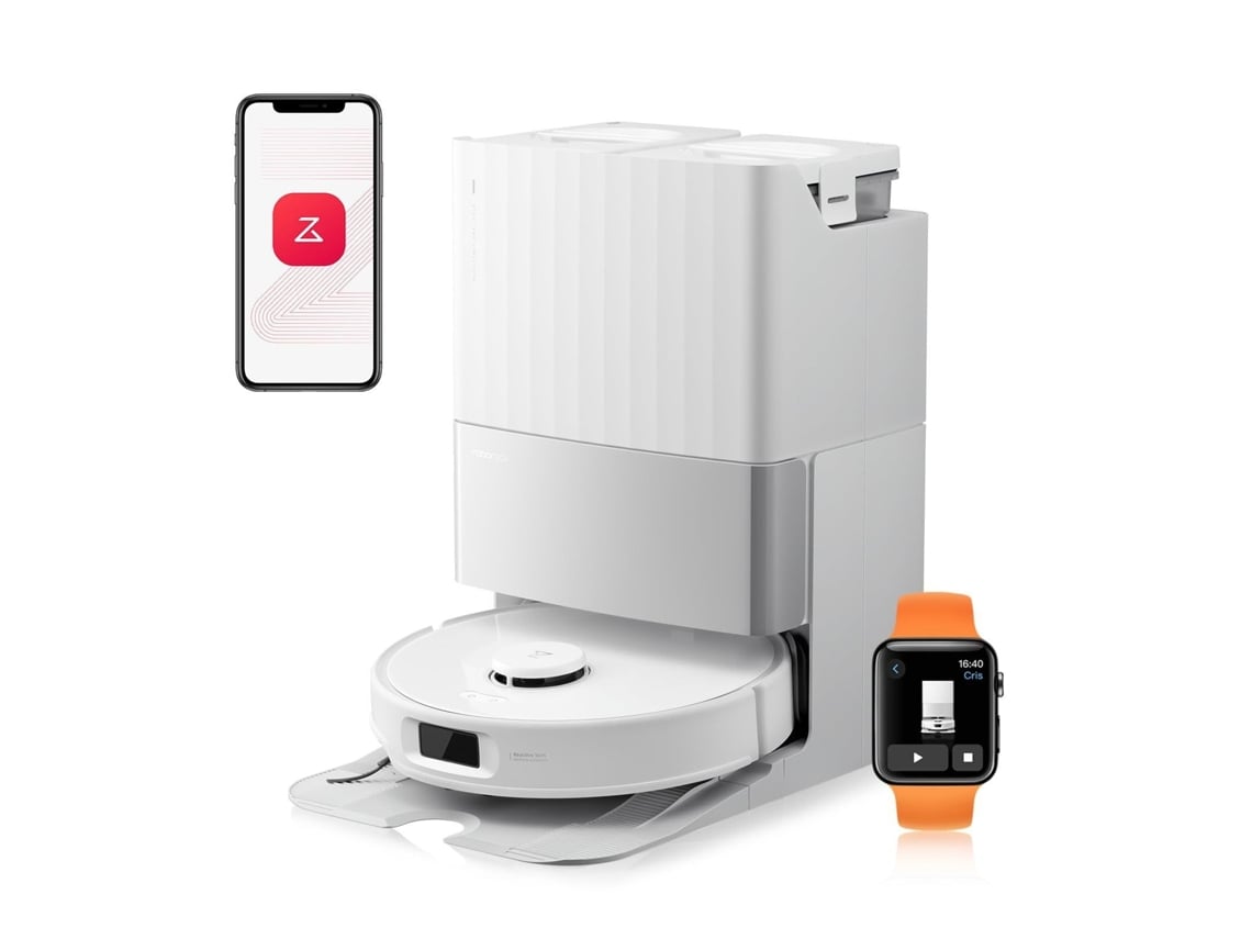 Aspiradora Robot Roborock Qrevo Edge S5a, 180 Min, 18500 Pa, Estación Base Multiusos Con Agua Caliente, Blanco (versión Actualizada De Qrevo Master)