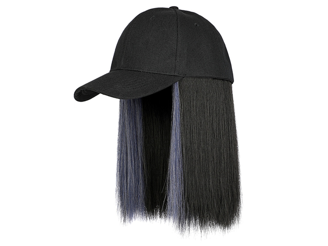 Peluca Con Gorra De Béisbol, Cabello Corto Liso Para Mujer Y Gorra Ajustable.