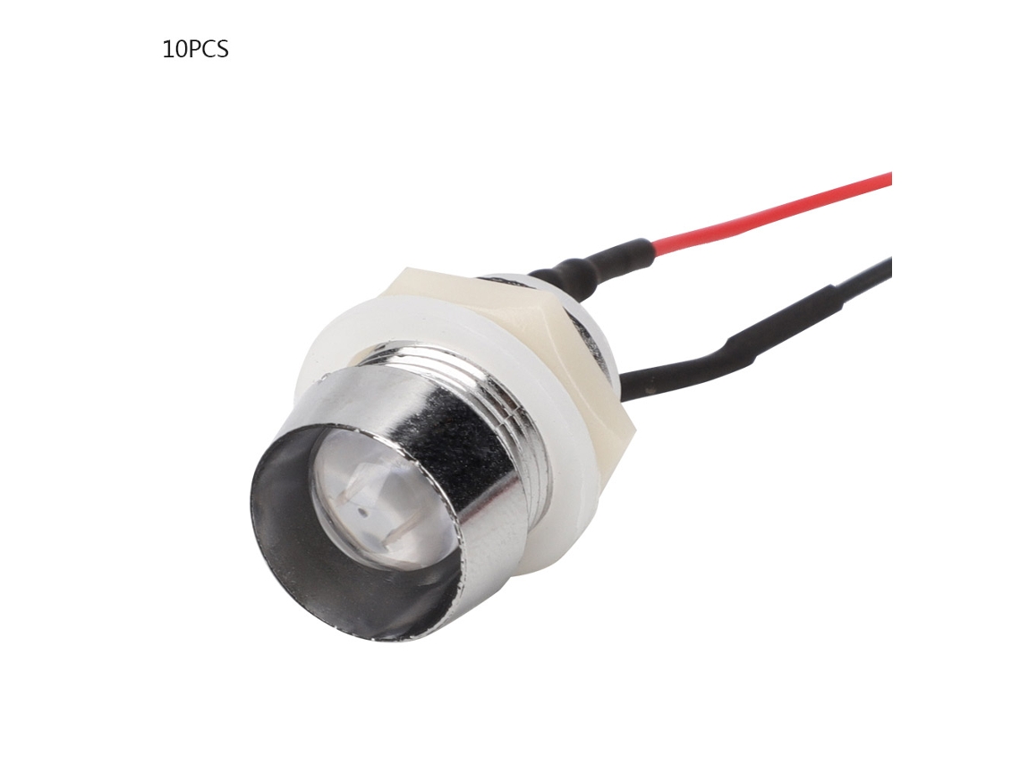 10 Luces Led De 24 V, Precableadas, 20 Cm, 10 Mm, Con Soporte Metálico, Color Blanco Y Verde Jade.