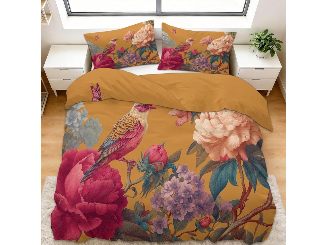 Juego Ropa Cama Estampado Funda Nórdica Diseño Juego Funda Almohada 200x200 Cm 200 X 65