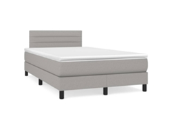 Maison Exclusive - Cama Box Spring Con Colchón Tela Gris Claro 120x200 Cm