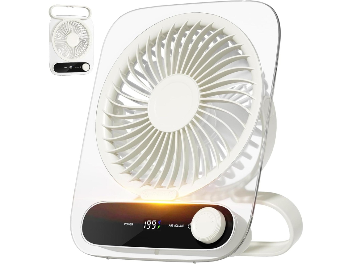Ventilador Eléctrico (blanco) - Ventilador Usb - Mini Ventilador - Ultra Silencioso - Plegable 180°