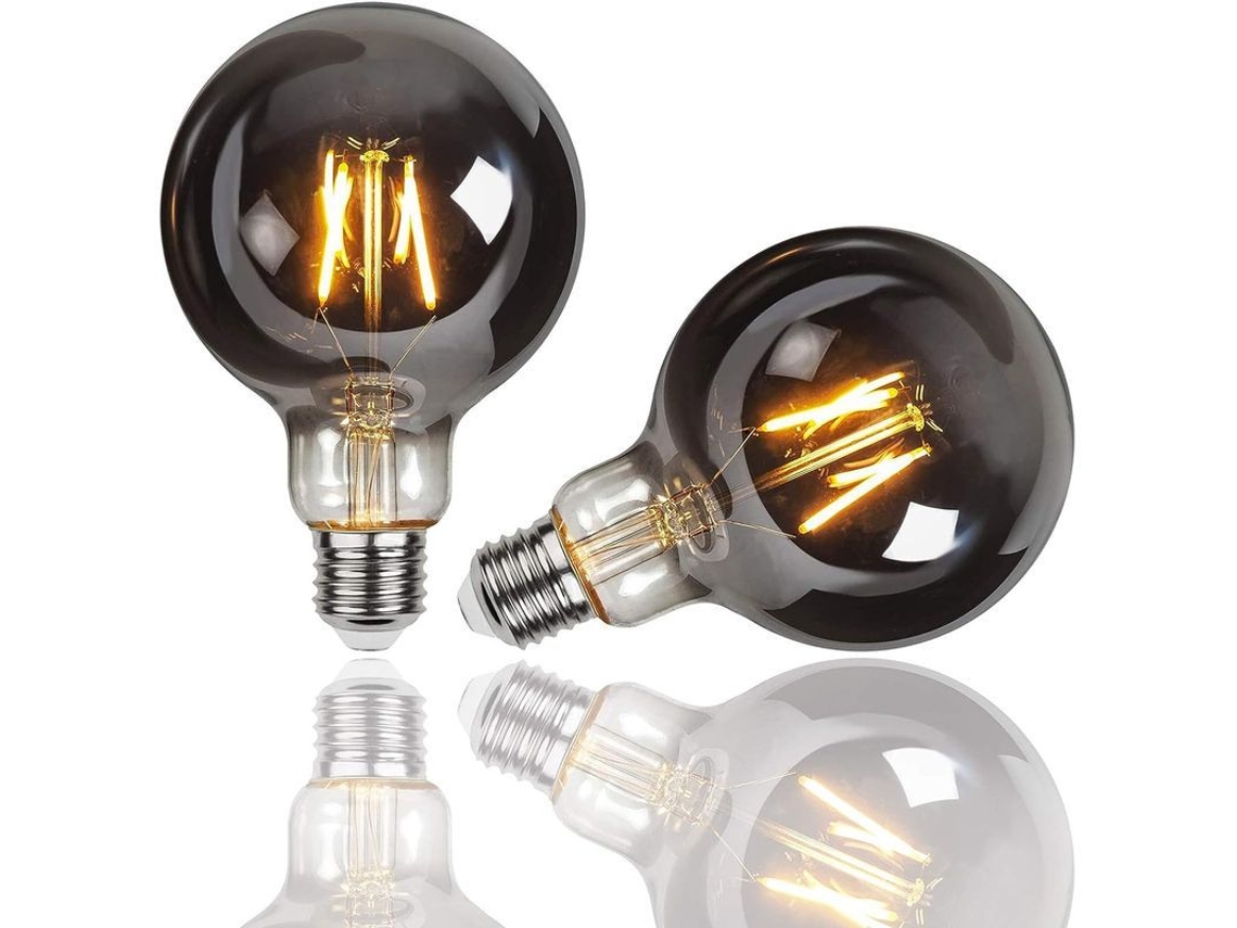 Bombillas Led Retro Edison G95 E27 De 4w, Luz Blanca Cálida, Decorativas, Estilo Antiguo, 2 Unidades
