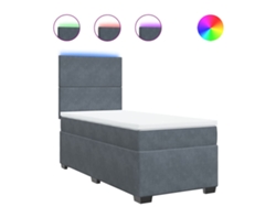 Maison Exclusive - Cama Box Spring Con Colchón Terciopelo Gris Oscuro 90x190 Cm