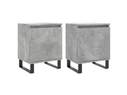 Mesitas de noche Juego de 2 Derivados Madera Cemento Gris MAISON EXCLUSIVE (40x30x50 cm)