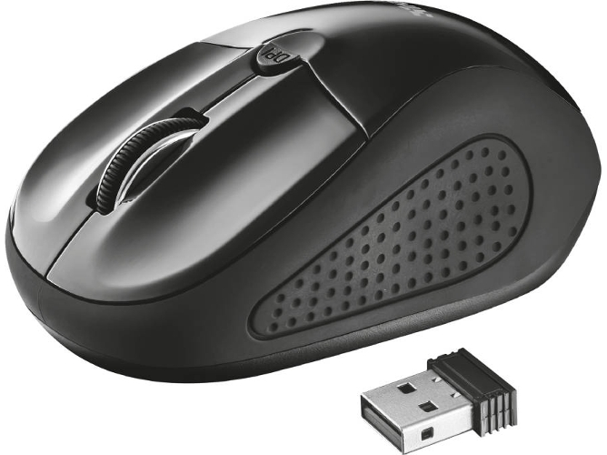 Ratón TRUST Primo Silent (Inalámbrico - Óptico - 1600 dpi - Negro)