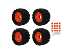 4 Neumáticos De Goma Rc Para Coches De Control Remoto 1/8 1/10, Resistentes Al Desgaste De La Llanta.